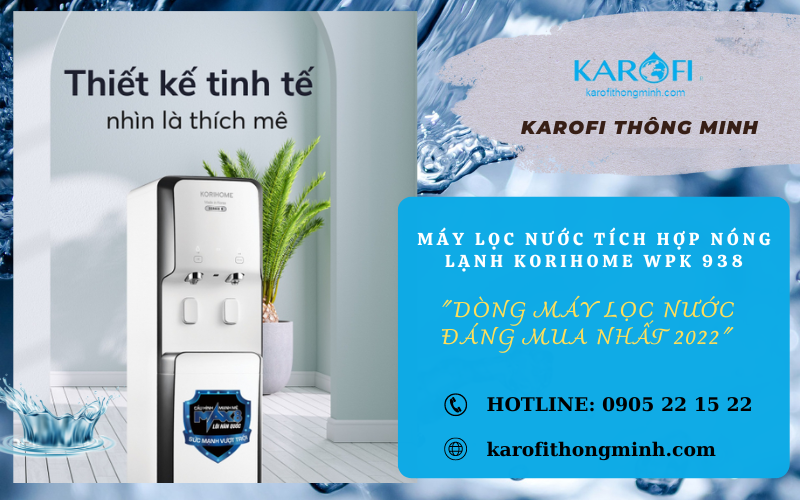 máy lọc nước nóng lạnh korihome wpk-938